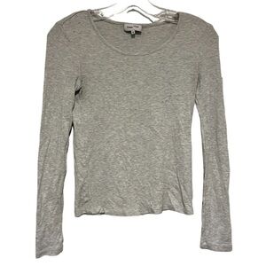 Frank + Oak Gray Long Sleeve Ribbed Top Small J2
